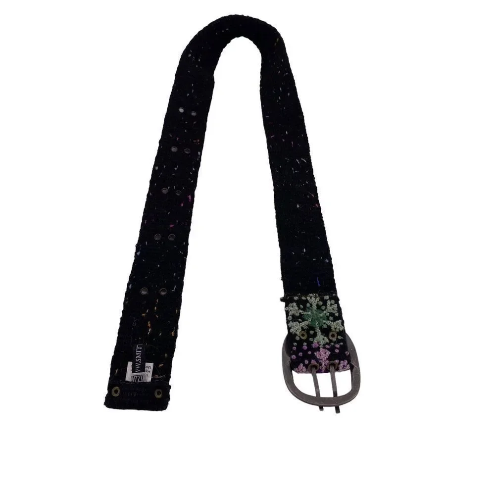 Women's handmade embroidered belt Peruvian 100% wool boho ethnic colorful medium_3